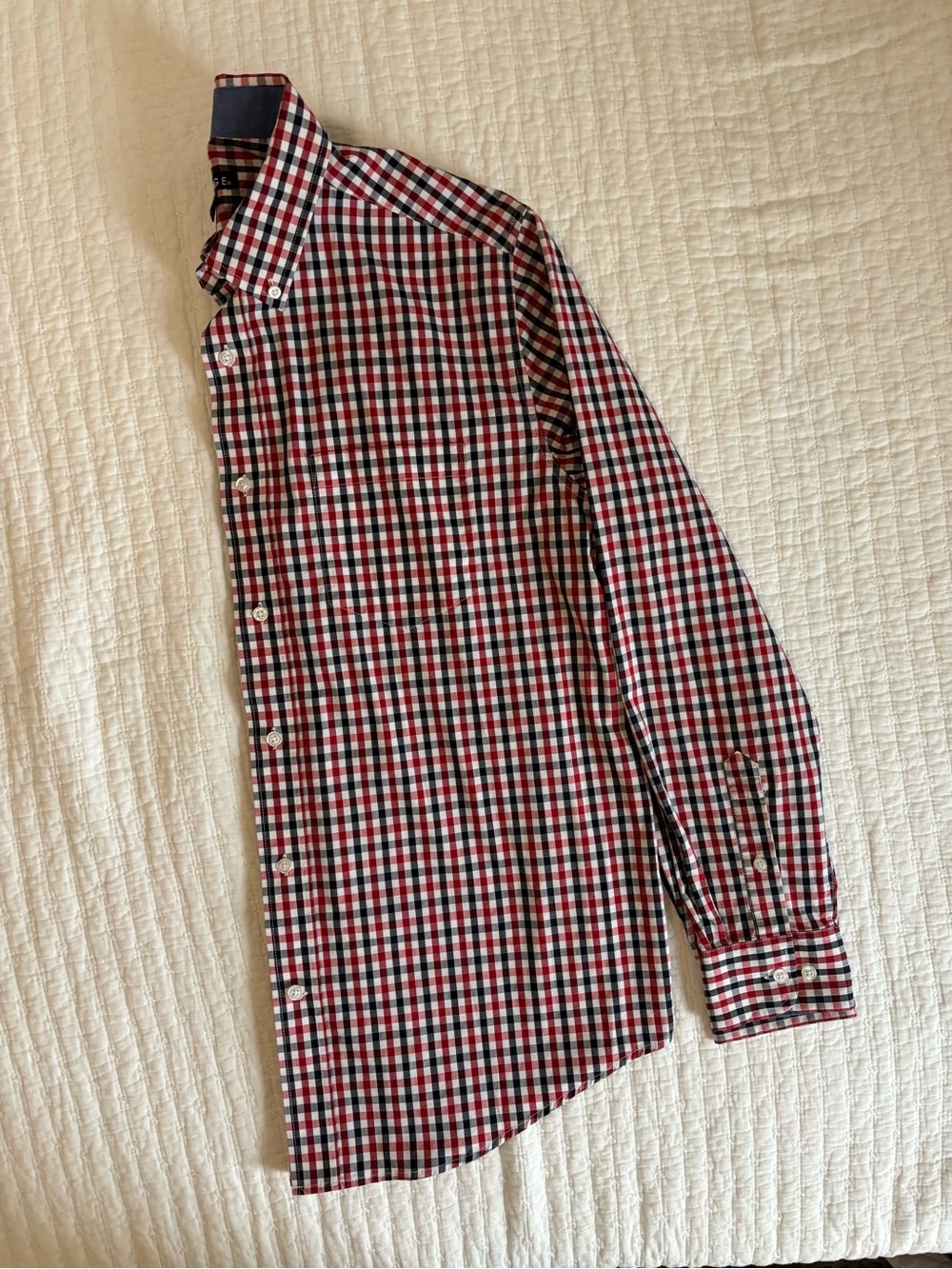 George Red Black and White Check Button-Down Shirt